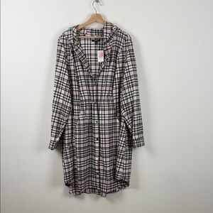 Torrid Plaid Flannel Anorak Snap Drawstring Waist Hooded 2 Pocket Women 3 Jacket